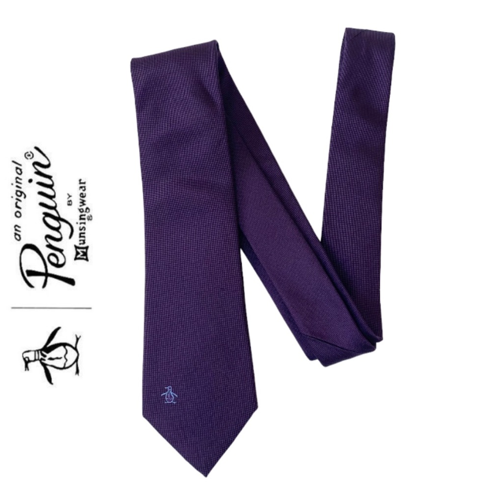 Original Penguin Purple Silk Tie